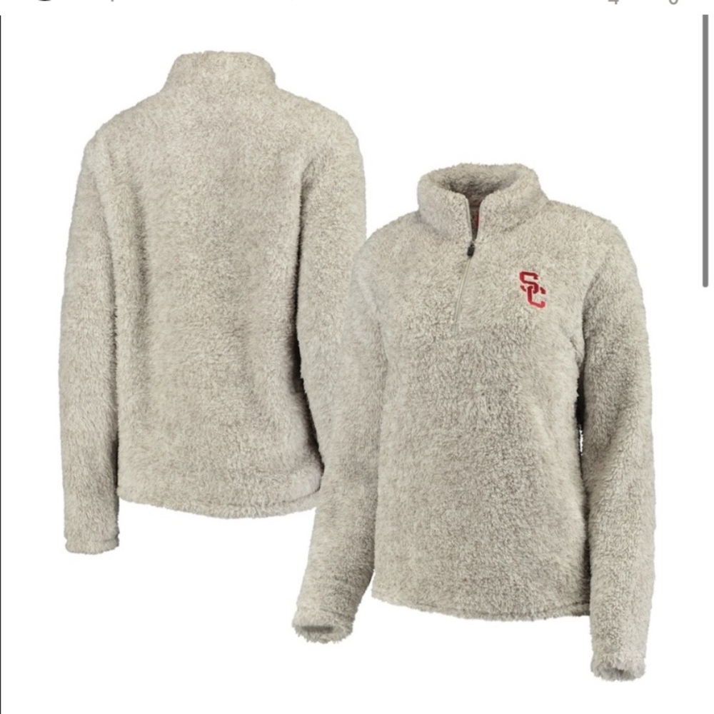 USC Sherpa 3/4 Zip Sweater